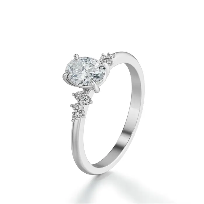Pierścionek owalny diament białe złoto 0.60 ct. SBPZ_053